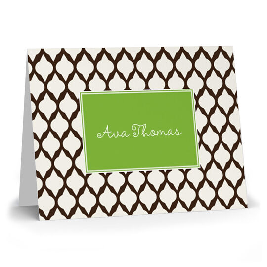 Brown Lattice Folded Note Cards